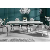 riess-ambiente Esstisch MODERN BAROCK 200cm grau / weiß (Einzelartikel, 1-St), Marmor-Design · Glasplatte · Edelstahl-Beine · bis 8 Personen grau 200 cm x 75 cm x 100 cm