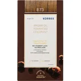 Korres Arganöl Haarcoloration 8.73 golden caramel 145 ml