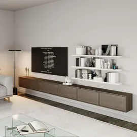 Selsey Framme Hängendes TV-Board 300 cm Braun Holz