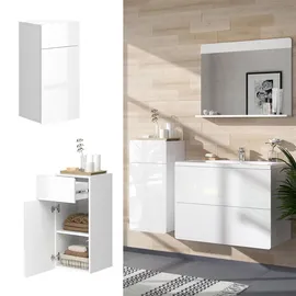 Vicco Midischrank Izan Weiß Hochglanz 37 x 76.6 cm mit Schublade und Tür