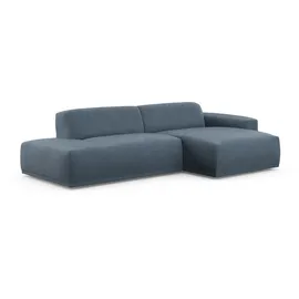 TRENDMANUFAKTUR Ecksofa TRENDMANUFAKTUR "Braga, mit hochwertigem Kaltschaum, L-Form, in Cord erhältlich", blau (blau horizon), B:275cm H:72cm T:160cm, 100% Polyester, Sofas, Ecksofa, modernes Sofa, Couch mit hohem Sitzkomfort, 275/72/160 cm (B/H/T)