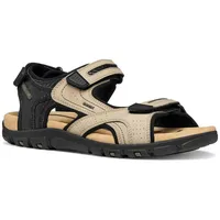 Geox Sandale Sommerschuh, Klettschuh, Outdoorsandale im Trekking-Look beige|schwarz 44 EU