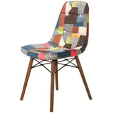 Stuhlmann Stuhl, Mehrfarbig, Blau, Textil, Holz, 46x85x46 cm, Esszimmer, Stühle, Esszimmerstühle, Vierfußstühle