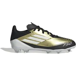ADIDAS Kinder Fussball-Rasenschuhe Messi F50, GOLDMT/FTWWHT/CBLACK, 28