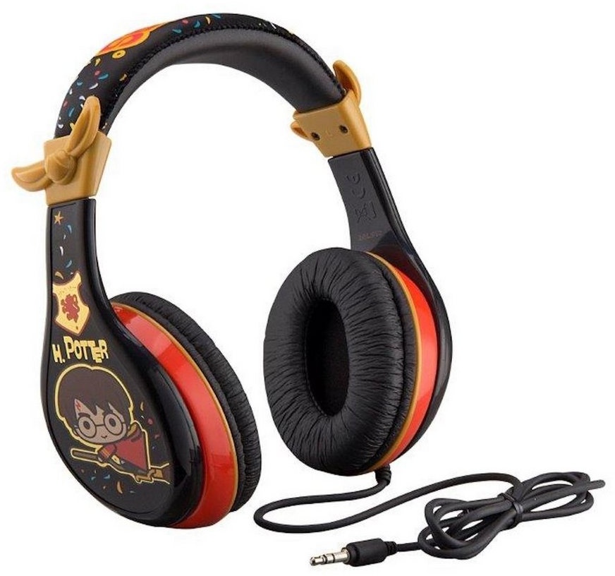 eKids Harry Potter Kinder Kopfhörer mit Lautstärkebegrenzung Kinder-Kopfhörer (Anschluss an jedes Audiogerät (3,5-mm-Klinkenstecker) schwarz