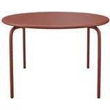 Vente-Unique Gartentisch, Terracotta, Metall, Uni, 6-Sitzer, Rund, 130x74x130 cm, Gartenmöbel, Gartentische, Gartentische