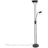 Moderne Stehlampe Schwarz Mit Leselampe Inkl. Led Dunkel Bis Warm - Diva