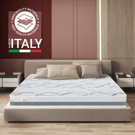 The White Stone Doppelmatratze King Size 190x200 Memory Foam, Antibakteriell, Anti-Milben, Anti-Allergie.| Höhe 27 cm | Italy