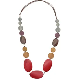 COLLEZIONE ALESSANDRO Lange Kette "Leona", Damen, Gr. onesize, Holz, bunt (multi), COLLEZIONE ALESSANDRO, Basic, Halsketten, aus flachen Holzperlen