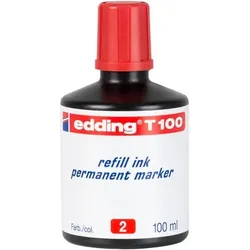 T 100 Nachfülltinte Permanentmarker rot