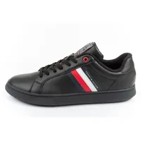 Tommy Hilfiger Essential Leather Cupsole Sneaker, Schwarz (Triple Black), 46 EU