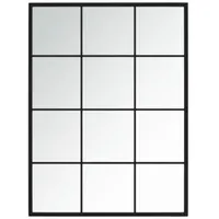 Furnicato Wandspiegel Schwarz 80x60 cm Metall (1-St) schwarz