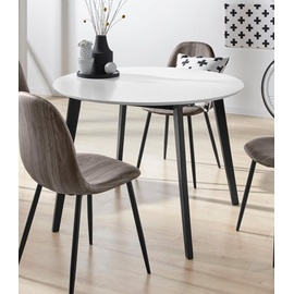 INOSIGN Esstisch »Cody«, Beine aus Massivholz, runde MDF-Tischplatte, in 2 Farbvarianten, schwarz-weiß