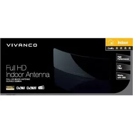 Vivanco TVA 4045 Aktive DVB-T/T2 Flachantenne Innenbereich Schwarz