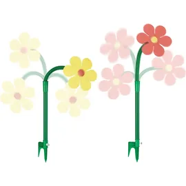 Relaxdays Sprinkler Blume 2er Set 6 m gelb/grün/rot