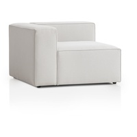 Genua Modular Sofa, Individuell kombinierbare Wohnlandschaft, Sitzelement mit Armteil, links - strapazierfähiges Möbelgewebe,produziert nach deutschem Qualitätsstandard, weiß