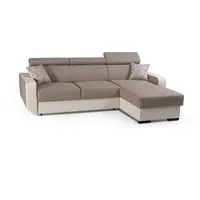 Furnix Ecksofa IMPERISIO Sofa in L-Form Schlaffunktion Bettkasten, mit Relaxfunktion beige|braun