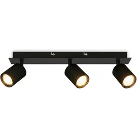 Briloner Deckenlampe 3-flammig schwenkbar 45x8x9 cm Schwarz