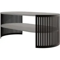 Mirjan24 Couchsitch, Schwarz, Grau, Metall, Oval,Oval, 50x40x100 cm, Wohnzimmer,
