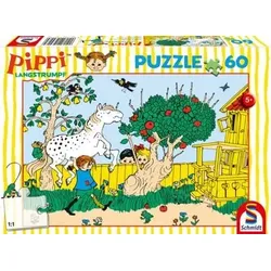 SCHMIDT SPIELE 56446 Kinderpuzzle 60 Teile Pippi Langstrumpf Das stärkste Mädchen der Welt