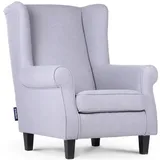 Konsimo Ohrensessel Miles Webstoff 82 x 105 x 97 cm Grau