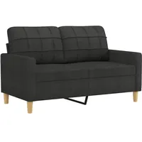 vidaXL 2-Sitzer-Sofa Schwarz 120 cm Stoff