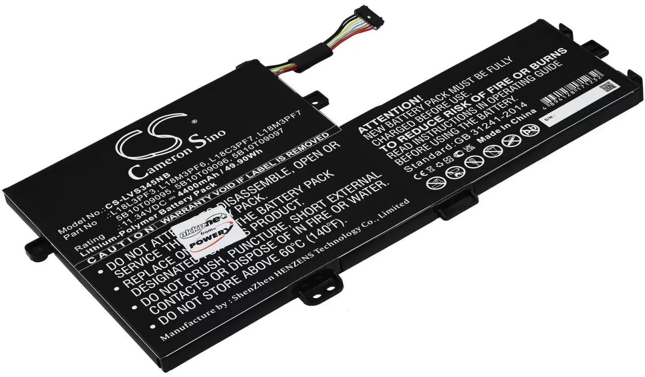 Akku passend für Laptop Lenovo IdeaPad IdeaPad S340-15API(81NC00H0GE), Typ L18M3PF7 - 11,34V - 4400 mAh