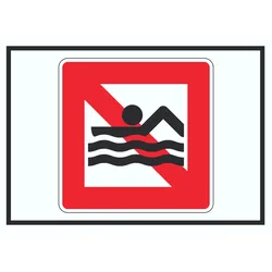 Schwimmen und Baden verboten Symbol A1 Rückseite selbstklebend