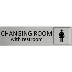 CombiCraft Aluminium Türschild Women's Changing Room With Restroom 165x45mm mit 3M-Tape