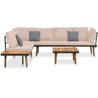 vidaXL 4-tlg Garten-Lounge-Set mit Kissen Massivholz Akazie