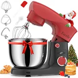 Küchenmaschine Knetmaschine 1500W | Facelle 5,5L &4,5L Teigmaschine Rührmaschine | Geräuscharm| 10+P Teigknetmaschine mit Rührhaken, Knethaken, Schneebesen und Spritzschutz