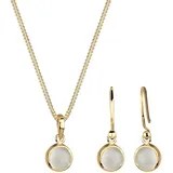 Elli Schmuckset Mondstein Weiß 925 Sterling Silber