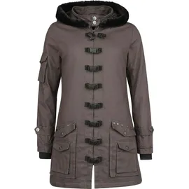 Gothicana by EMP Damen dunkelgraue Übergangsjacke leicht gefüttert mit Gehschlitz hinten XL - XL