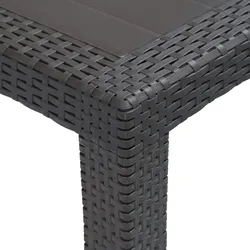 vidaXL Gartentisch Braun 220x90x72 cm Kunststoff Rattan-Optik