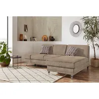 sit&more Ecksofa »Clio L-Form«, wahlweise mit Bettfunktion oder Vorziehsitz und Bettkasten, Federkern beige