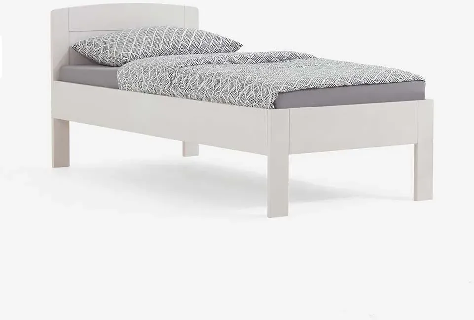 Einzelbett in Weiß Buche massiv