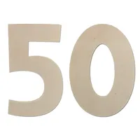 Deko Zahlen - Geburtstagsdeko 50 Geburtstag aus Holz - Ideale Geburtstag Geschenkideen oder als Party Tischdeko (15 cm)