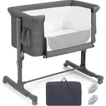 Costway 3 in 1 Beistellbett Dunkelgrau 70 x 140 cm