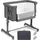 Costway 3 in 1 Beistellbett Dunkelgrau 70 x 140 cm