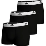 adidas Herren Multipack (3pk) und Active Flex Cotton Trunk Boxershort (6 Pack) Unterwäsche, Black S
