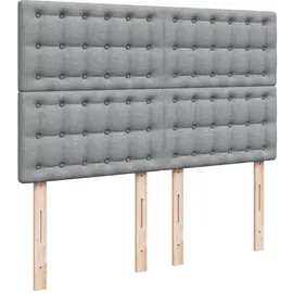 vidaXL Boxspringbett mit Matratze Hellgrau 140x200 cm Stoff