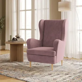 vidaXL Ohrensessel Rosa Samt 64 x 96 x 90 cm Rosa