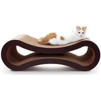 iPower ScratchMe Premium Kratzbrett/Kratzlounge für Katzen – Kratzpappe/Katze Kratzbrett – Katzenkratzer mit Wellpappe - Pappkratzbrett - 86×26.5×26.5 cm
