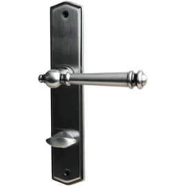 Alpertec WC-Langschildgarnitur Mount Blance Messing stahlgrau abgerundet