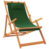 vidaXL Klappbare Strandstühle 2 Stk. Grün Stoff