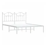 vidaXL Bettgestell mit Kopfteil Metall Weiß 140x200 cm