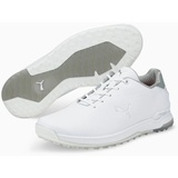 Puma PROADAPT ALPHACAT Leather Golfschuh, White Silver, 41 EU