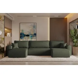 Kaiser Ecksofa mit schlaffunktion und bettkasten, Sofa U-form, Couch U-form Capri Neve Olive