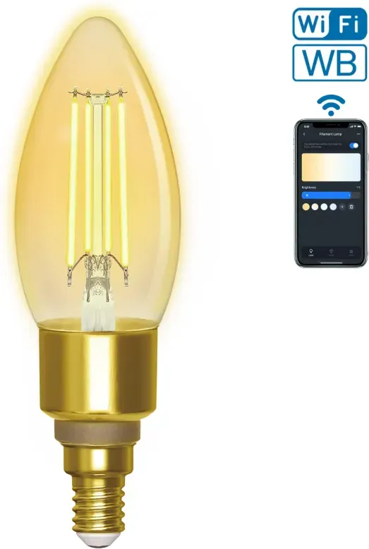 Aigostar WLAN WB Smart-Filamentlampe C35 E14 (Bernstein)