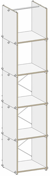 Étagère modulaire M6, Designer Matthias Gentner, 197x45x39 cm
